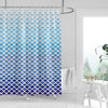 Tennove Shower Curtain Mould Resistant 180x200cm Drop Geometric Blue Bathroom Curtain Waterproof Polyester Fabric Wet Room Bathtub Shower