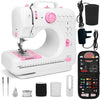 Mini Sewing Machine for Beginners, Small Stitching Machine with 12 Stitches Double-line Two-speed, Mini Sewing Kit, Reverse, UK power adapter, Foot