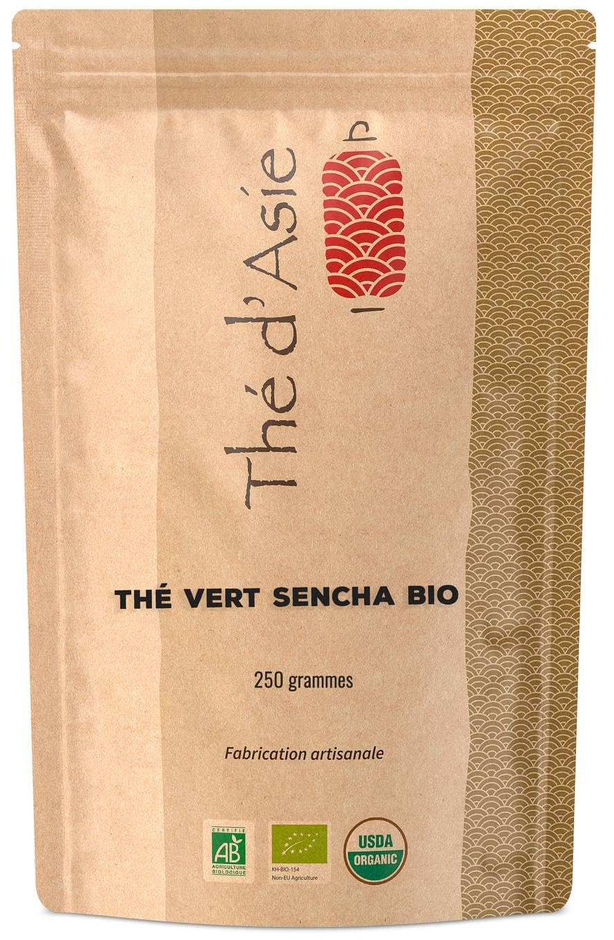 Khla - Sencha Green Tea 250g - Full Leaf Organic Tea - Japanese Sencha Tea - Pure & Natural - Fresh & Fragrant - Asian Herbal Tea - Origine China -