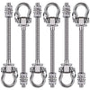 BeneLabel 6pcs Hanging Bolts 23.5cm Hammock Swing Hanger Carabiner Hook, Swive Stainless Steel Mounting Kit Set for Indoor Outdoor Playground Chair