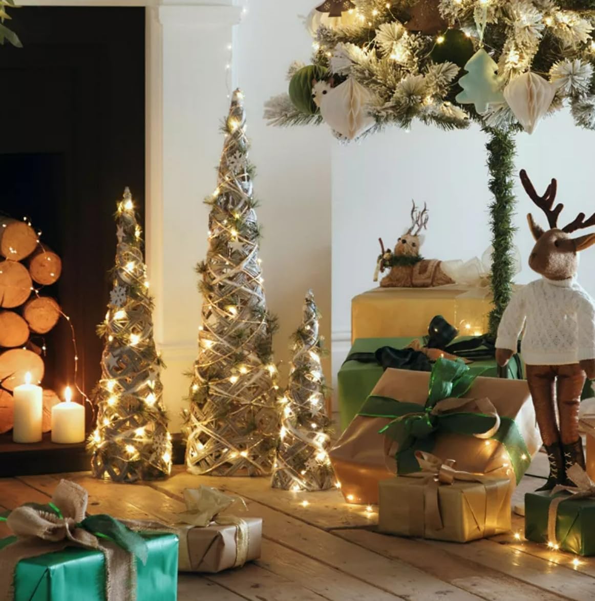 Set of 3 LED Large Pre Lit Christmas Trees