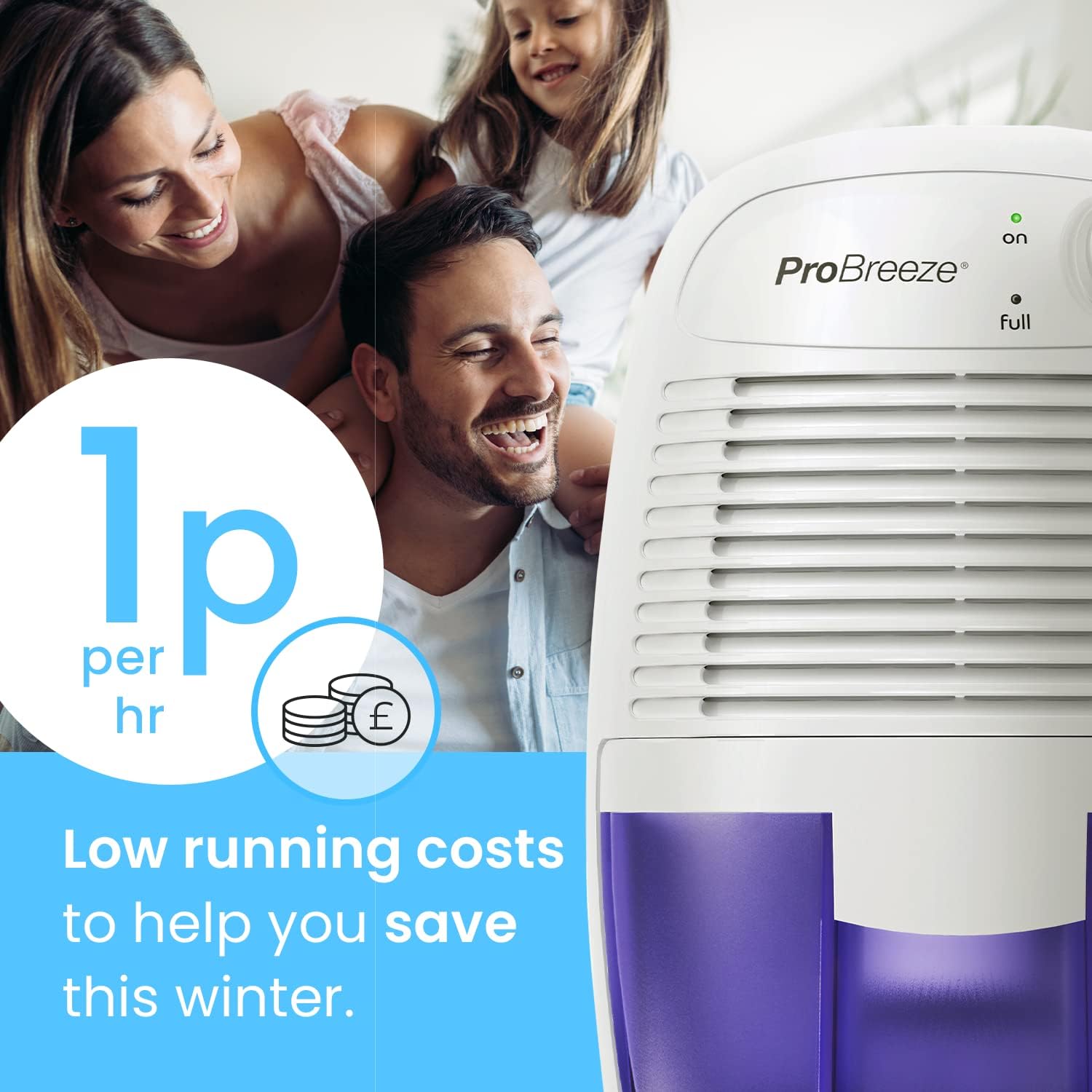 Dehumidifier 500ml Tank Portable for Damp Mould Moisture Ultra-Quiet Pro Breeze