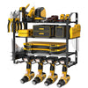Mutool Power Tool Organizer Storage Rack Wall Mount Drill Holder for 4 Power Drill Tools, Mesh anti-drop design, Tool Shelving with Side Screwdriver