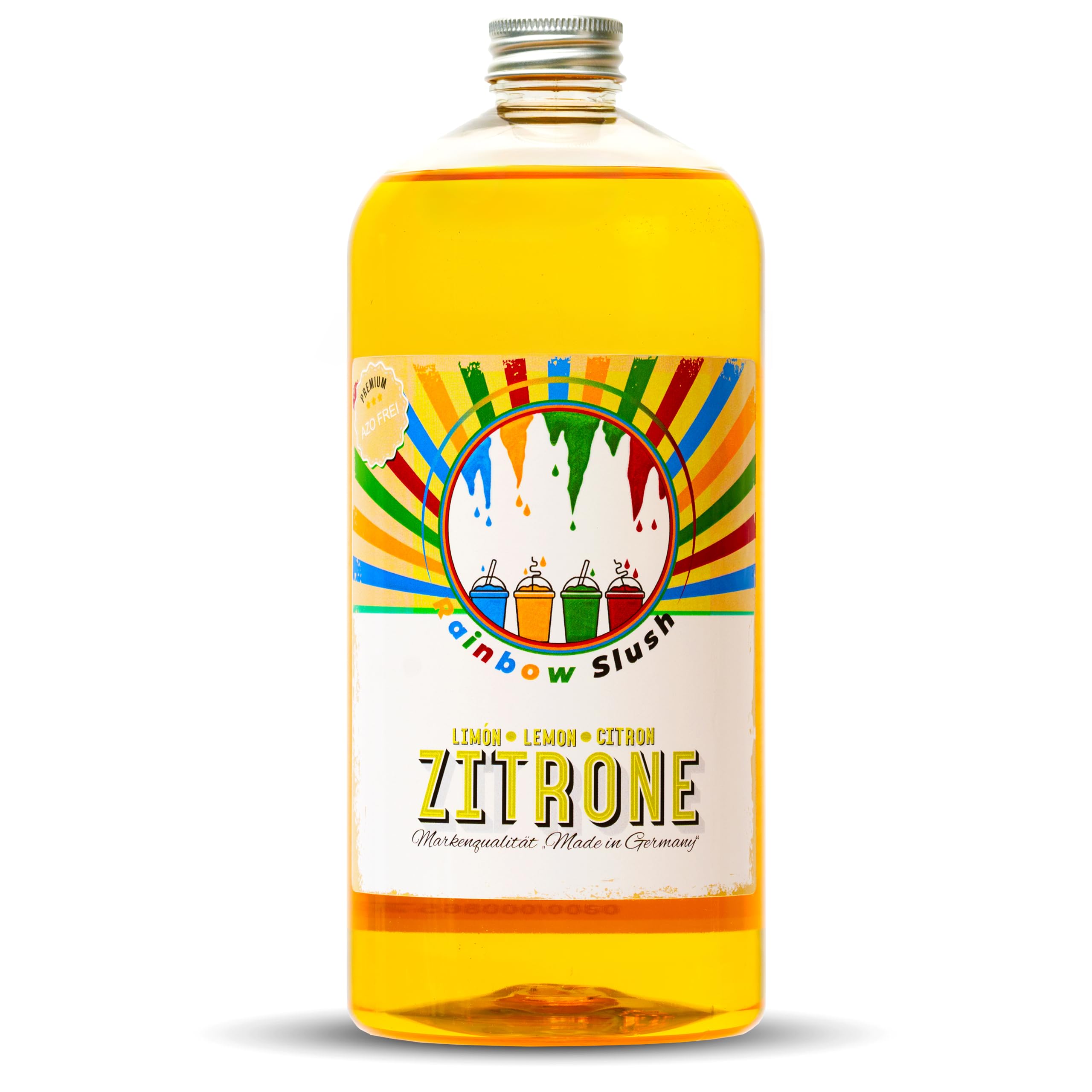 Rainbow Slush Syrup AZO and Glycerine Free, 1 Litre Bottle, Lemon Lemon, Concentrate for Slushy Maker, Ice Slush Machines, Ice Machines, Drinks 1:5 to