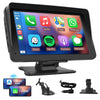 Rimoody Wireless CarPlay Screen Portable Car Radio Android Auto Screen, 7 Inch Touchscreen Bluetooth AirPlay Portable Car Radio with FM Transmitter