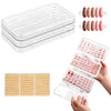fuxunamz Nail Art Storage Box, Nail Accessories Transparent Display Storage Box, 3 Tier Foldable Nail Storage Box Set, for Press on Nails Storage