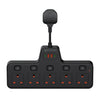 LEHOTPIA Power Strip Extension Lead Socket 5 Way with Flexible Plug, Extension Lead with Two Usb Slots with Individual Switches, Short Small Extension