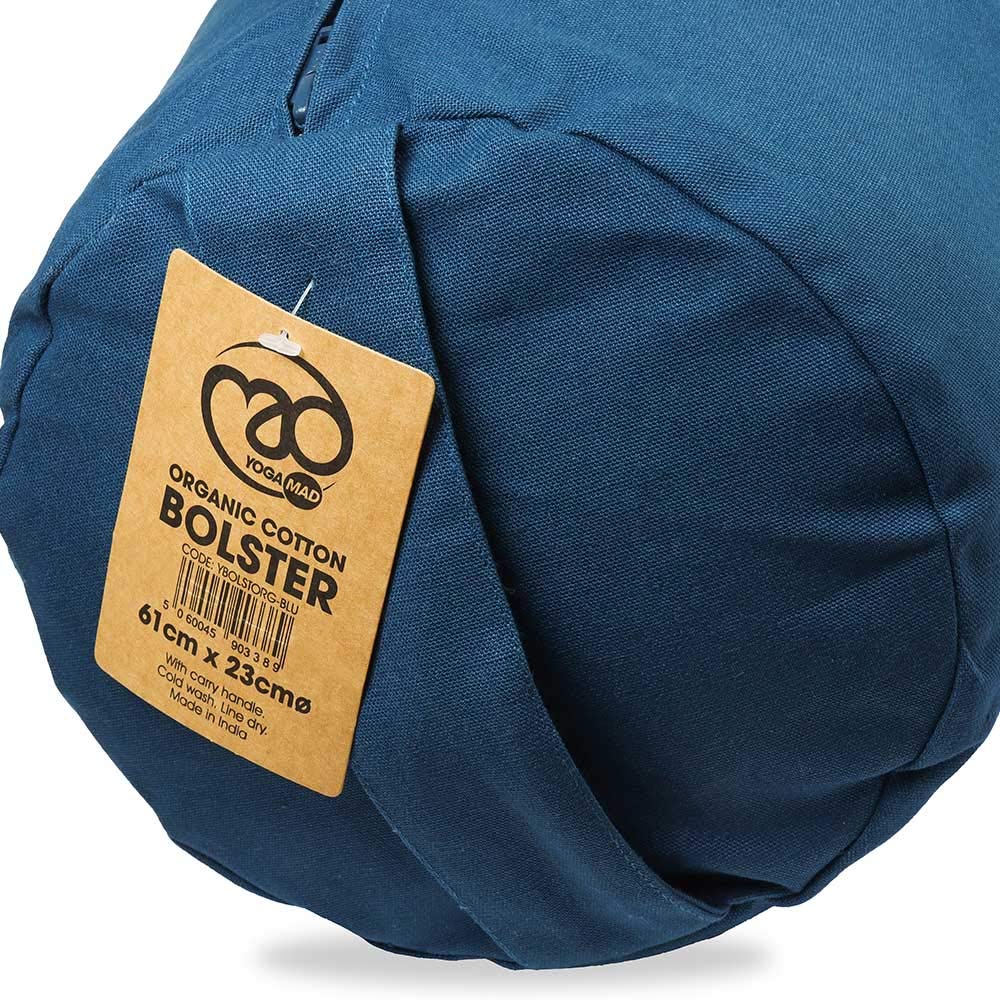 Yoga-Mad Yoga Bolster | Eco Friendly Buckwheat Bolster | 61cm x 23cm | Removable Washable Cover | Ideal for Yoga, Meditation and General Suppor