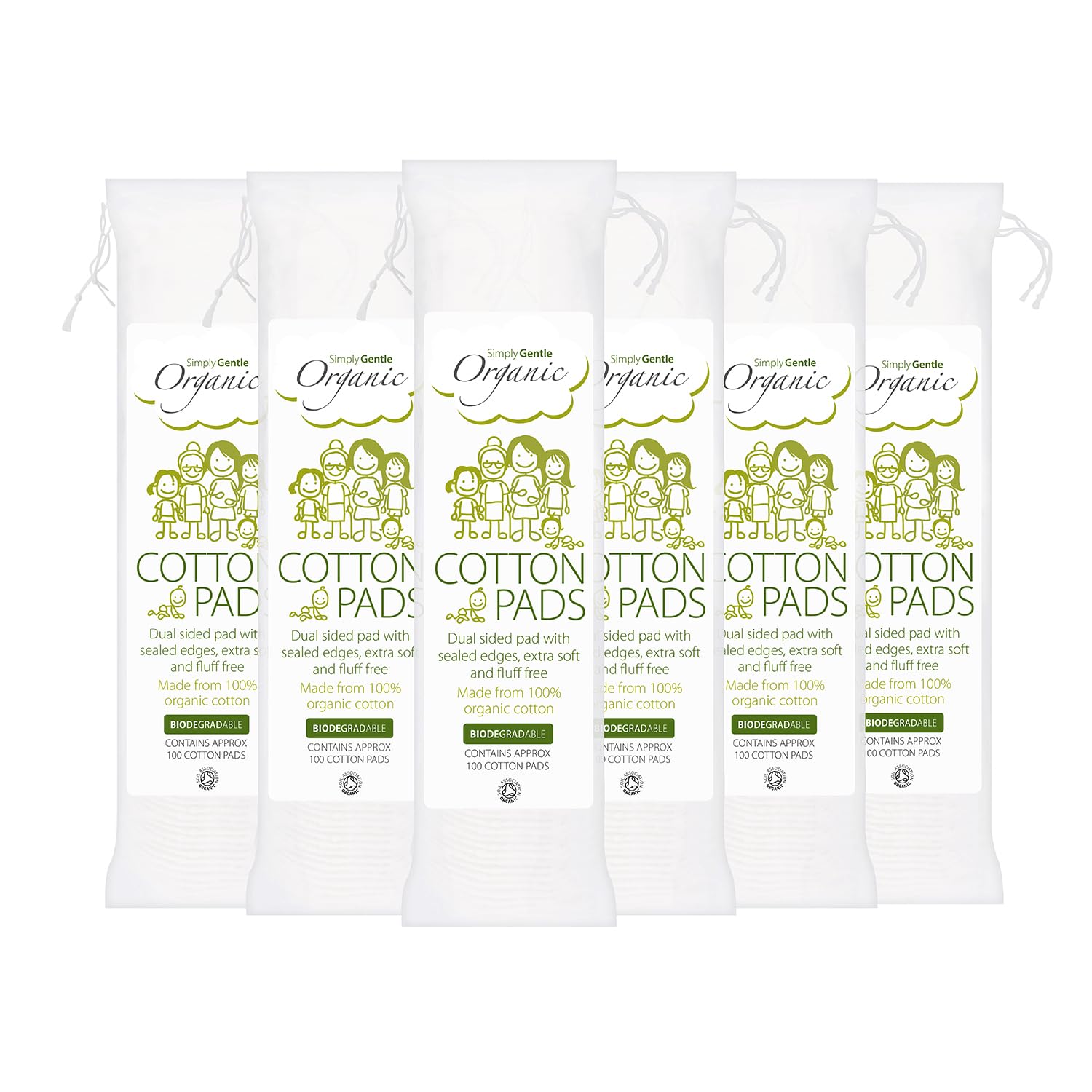 Simply Gentle Organic Cotton Pads with Soft Sealed Edges - for Baby's Sensitive Skin - Makeup Remover - Newborn Baby - Pure Cotton Pads for Cleansing