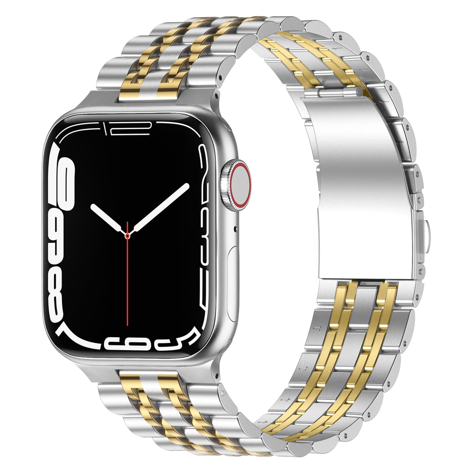 Anlinser Metal Strap Compatible with Apple Watch Straps 46mm 45mm 44mm 42mm 41mm 40mm 38mm, Adjustable Stainless Steel Band for iWatch Ultra 2 Series