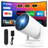Mini Projector 4K Portable Projector WiFi 6 Android 11.1080P Full HD Support for Phone PC Lap Stick HDMI Home Theater External Speaker Electric Focus