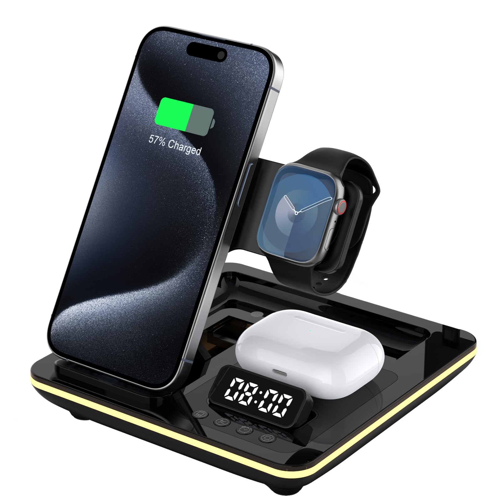 Aimtel 5 in 1 Foldable Charging Station Compatible with Apple Watch Ultra 3/Ultra 2/Watch SE 3,for iPhone 17/17 Pro/17 Pro Max,Air-Pods Pro 4/3/2 with