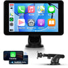 Portable Wireless Carplay Screen Android Auto Portable Car Radio Car play, 7" HD IPS Touch Screen Bluetooth FM Transmitter Mirror Link OTA SuperLink