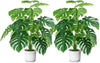 Sour Lemon 28" 2 Pack Fake Plants Large Tropical Palm Tree Artificial Monstera Faux Plant Tree in Pot for Indoor Outdoor Home Office Garden Decoration