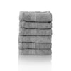 Glart Premium Set of Terry Hand Towels, Range of Terry Towels in 6 Colours and 5 Sizes, Colour: Platinum Grey, 6X Flannels 30 X 30 cm