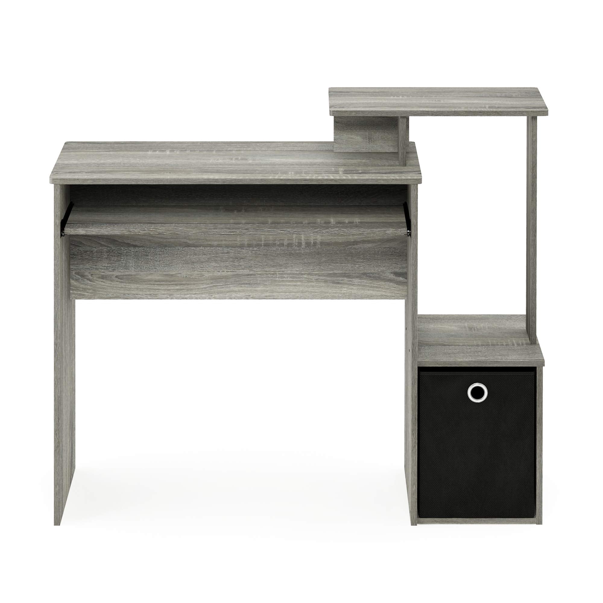 Furinno Econ Multipurpose Home Office Computer Writing Desk, Computer Desk, Study Desk, w/Bin, French Oak, 100.1 (W) x 86.6 (H) x 39.9 (D) cm