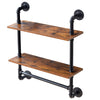 IBUYKE Pipe Floating Shelves, Wall Shelf Outdoor, 60x20x72.5cm, Decorative Shelving Unit for Wall, Plant Stand, Storage Organiser Shelf for Bedroom,
