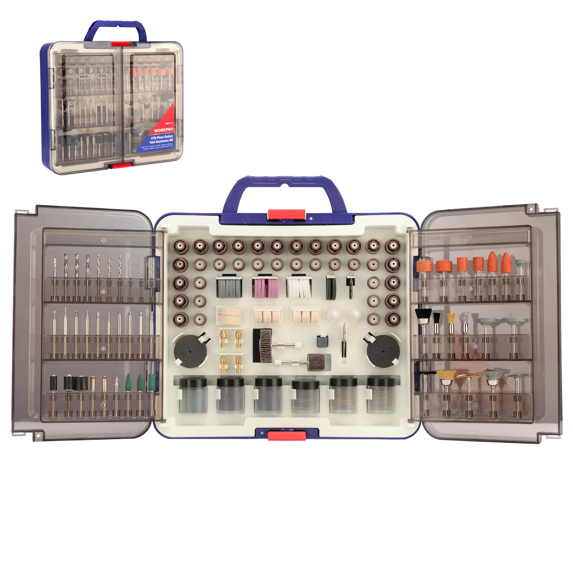 WORKPRO Rotary Tool Accessories Kit, 476pcs Accessory Set, 1/8" Shank Electric Grinder, Fits Dremel Rotary Tool, Great for Cutting, Engraving,