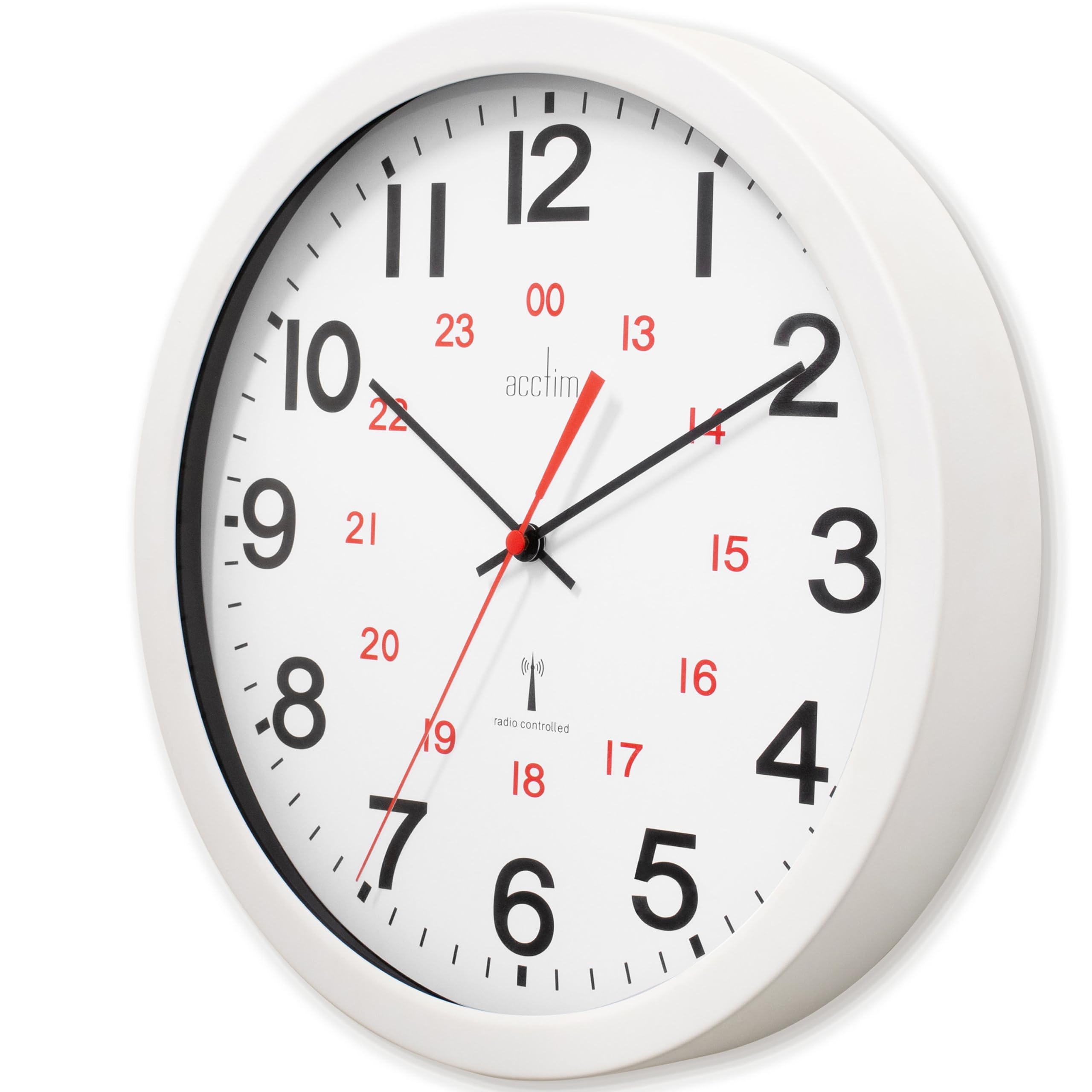 Acctim Wall Clock Radio Controlled 30cm White 74172, 30cm x 30 cm