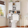 EasyCom Over The Toilet Storage Cabinet, Farmhouse Storage Cabinet Over Toilet with 2 Barn Doors, Space-Saving Toilet Cabinet with Toilet Paper Holder