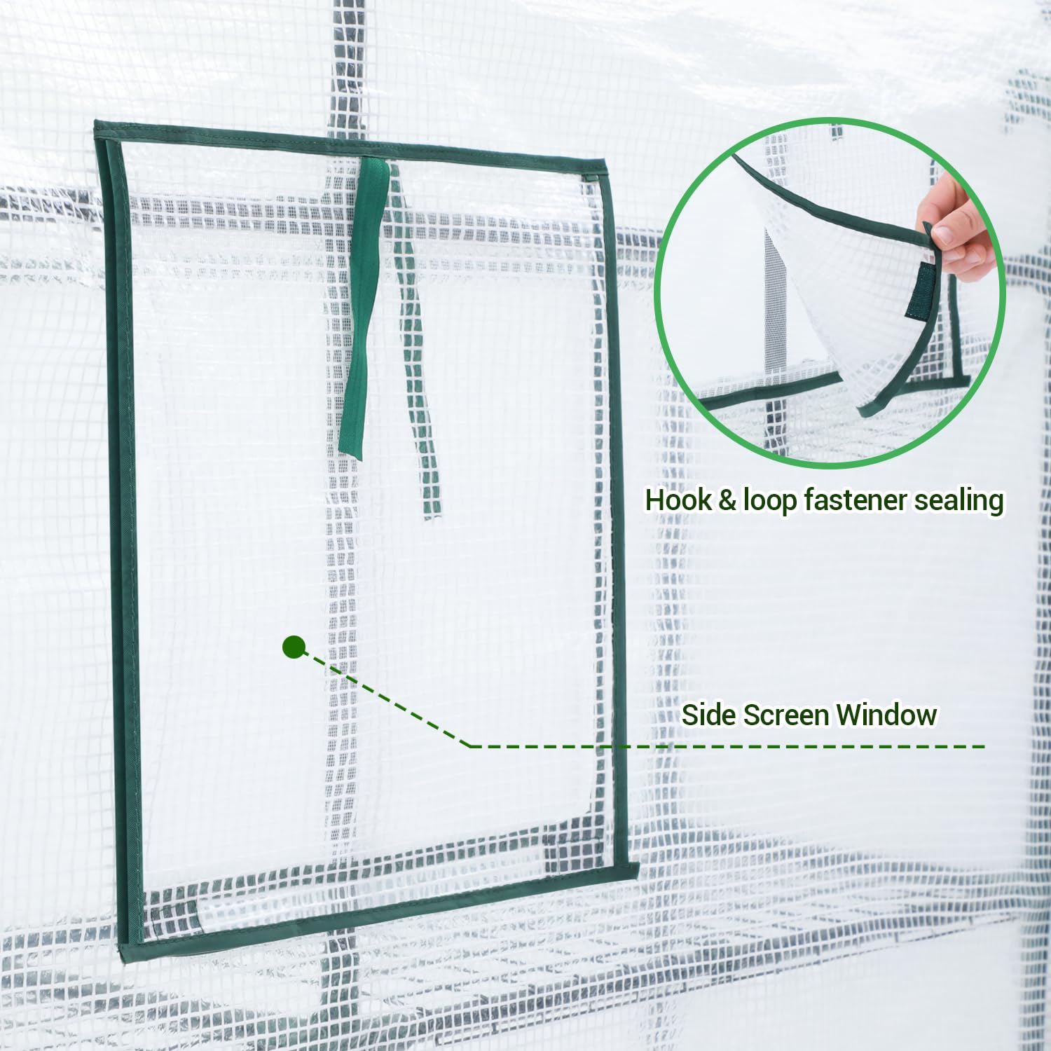 Ohuhu Plastic Greenhouse with Improved PE Cover, Portable Walk in Plant Green House, 3 Tiers 12 Shelves Stands Small Greenhouses Backyard Green Houses