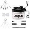SAGUD Airbrush Clean Kit Cleaning Pot with Glass Cleaning Pot Holder, Air brush Cleaning kit for Spray Gun Washing