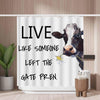Woutay Shower Curtain Mould Proof Resistant Watercolor Cow Flower,Water Repellant Fabric,Polyester,with 12 Plastic Hooks