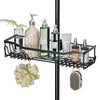 Hodzeed Hozeed Shower Caddy No Drilling,Stainless Steel Bathroom Shelf,Rustproof,Large Size and Capacity Rack for 18mm-25mm Rail,Black Storage