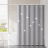 Lkw Ogechi 180/200/240 CM Drop Waterproof Polyester Shower Curtain, Grey Shower Curtain with Stars, Fabric Shower Curtains Mould Proof Resistant