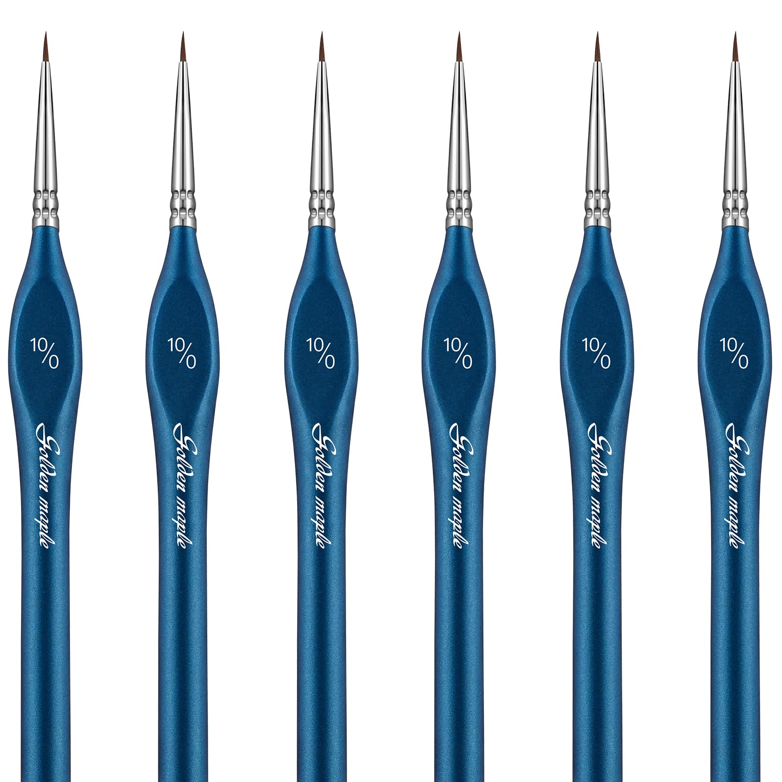 Golden Maple Miniature Paint Brushes, 6PC Fine Detail Paint Brush Set 10/0, Mini Small Painting Brushes for Crafts, Acrylic, Watercolour, Oil, Model,