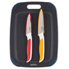 Zyliss E910067 Cutting Board Knife Set, Board Made from Recycled Wood Fibre 30cm x 21.5cm, Includes Paring Knife and Serrated Paring Knife for