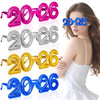 MAGICLULU 4pcs 2026 Number Eyeglass Glitter Graduation Party Glasses Frame Favors 2026 Grad Photo Booth Props Decorative for Graduation Decorations