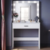 ELEGANT Hollywood Vanity Mirror Dressing Table with Adjustable 3 Color LED Lights, Girls Makeup Desk with 1 Large Storage Drawer, Bedroom Available,