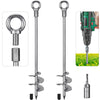 Insaga Tent Peg, 76cm Heavy Duty Ground Anchor Large Metal Earth Stake Spiral Blade Screw in Trampolines Spike for Swing Set/Camping/Shed/Dog/Carport