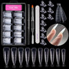Esshogo Dual Shapes for Nails, 100 Pieces Dual Nail Forms Set, Stiletto Tips for Nails, Nail Tips, Dual Tips Nails, Nail Extension, with Dual-Ended