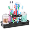 IWTTWY Toothbrush Holders for Bathrooms, 5 Slots Electric Tooth Brush Holder, Metal Toothpaste Holder with Removable Drip Tray, toothbrush stand