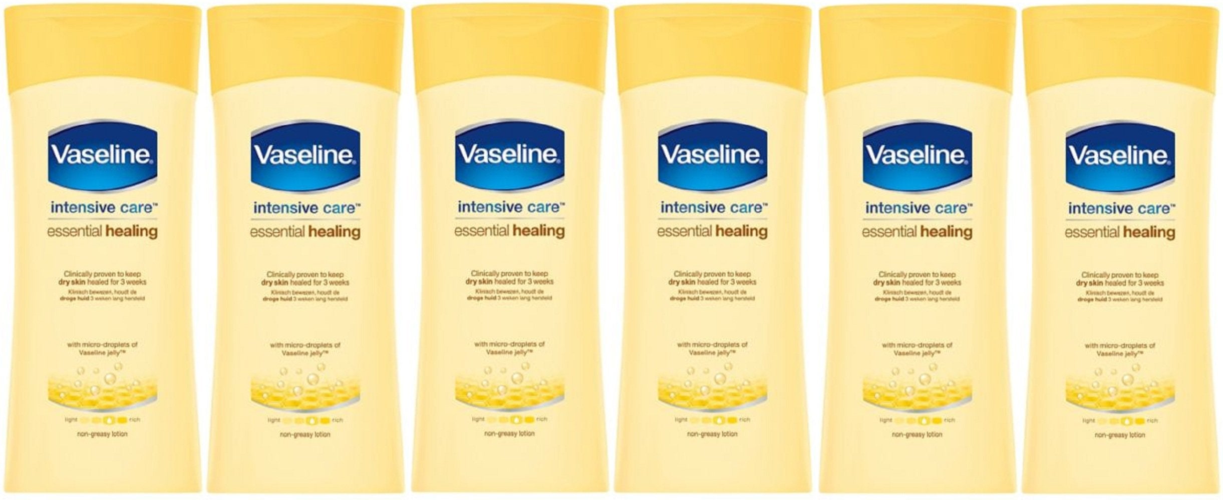 x6 Vaseline Intensive Care Essential Healing Dry Skin Body Lotion 200ml