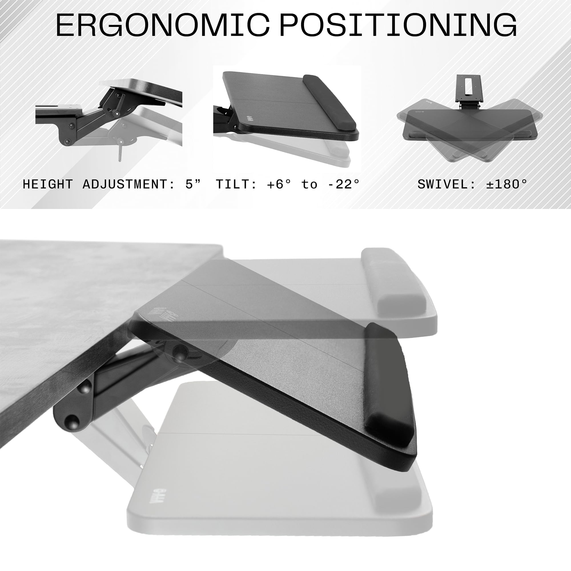 VIVO Adjustable Computer Keyboard & Mouse Platform Tray Ergonomic Under Table Desk Mount Drawer Underdesk Shelf (MOUNT-KB03B)?