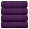 GC GAVENO CAVAILIA Luxury 450 GSM Jumbo Bath Sheet, Highly Water Absorbent Towels, Pack Of 4 Towel Set, Purple, 80X170