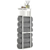simpletome Towel Racks for Bathroom Storage Shower Organizer with Shelves Wall Mounted Thickened Carbon Steel (Cream White)