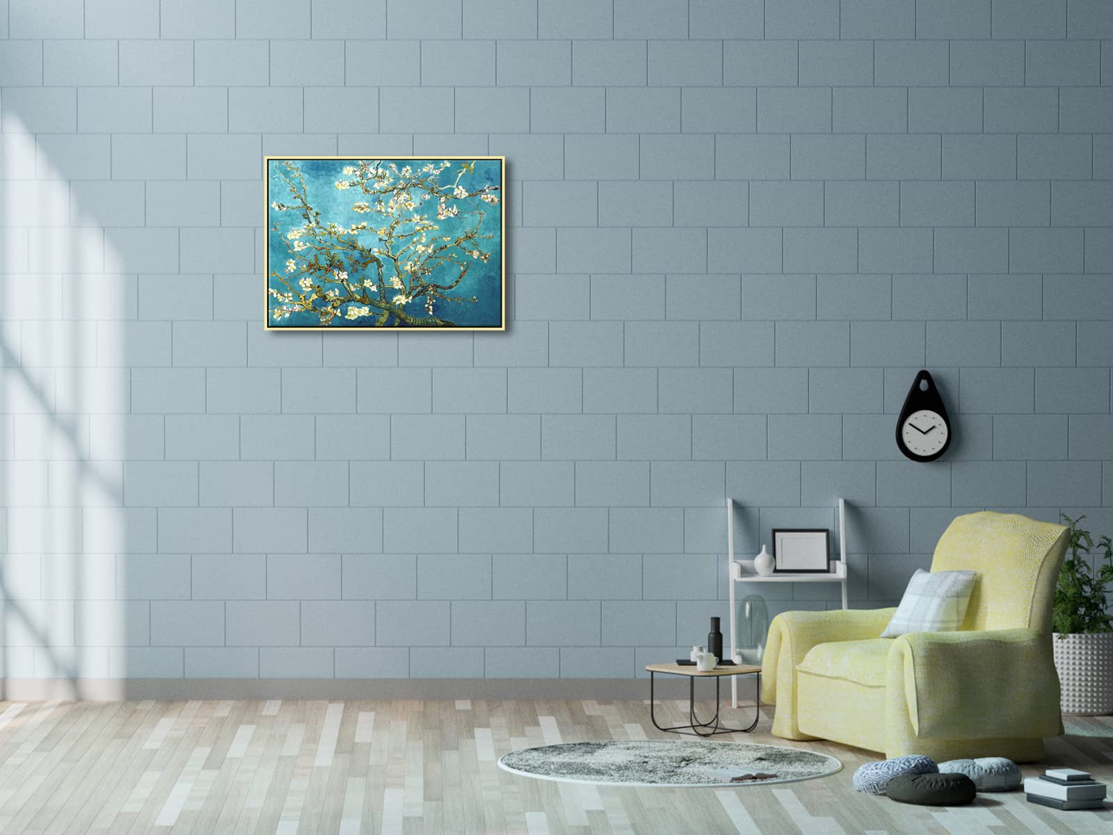 Wieco Art Large Gold Framed Canvas Prints of Almond Blossom by Vincent Van Gogh Paintings Reproduction Post-Impressionism Artwork for Living Room Home