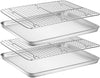 Umiten Baking Sheet & Rack [2-in-1], Stainless Steel Cookie Pan with Cooling Rack, Checkered Baking Sheet, Oven Safe, Non-Toxic, Heavy Duty, Easy