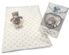 Babies Soft Teddy Bear & Star Blanket - Gift Bag Set