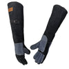 WZQH 23.6 Inches Leather Animal Handling Gloves, Multipurpose Pet Glove for Grabbing Reptile, Grooming, Trips to Vet. Puncture & Scratch Resistant,