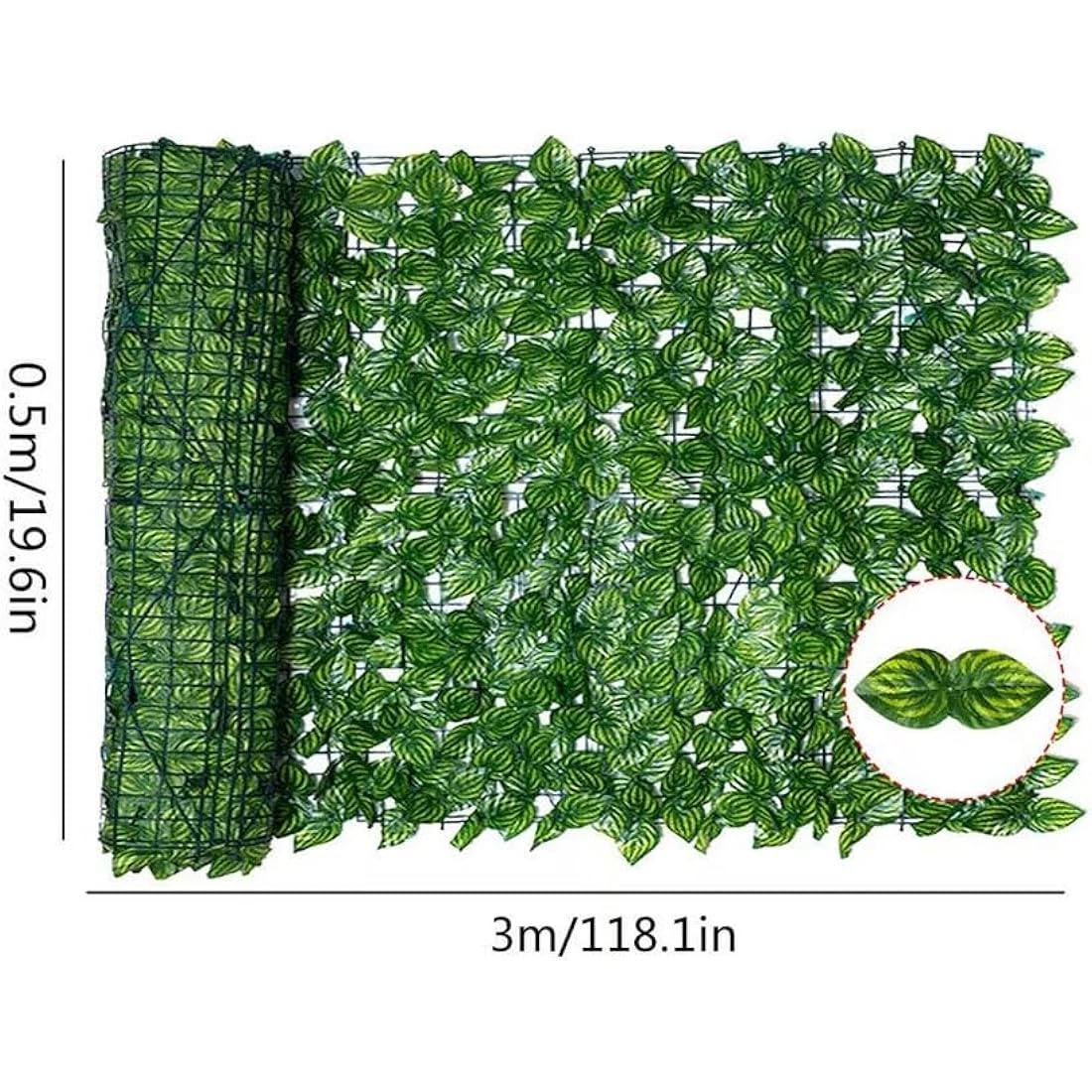 REOVE Artificial Ivy Privacy Fence, Green Plastic Leaf Fence Panels Artificial Leaf Screen Hedge Privacy Fence Roll Wall Landscaping for Outdoor Decor, Garden