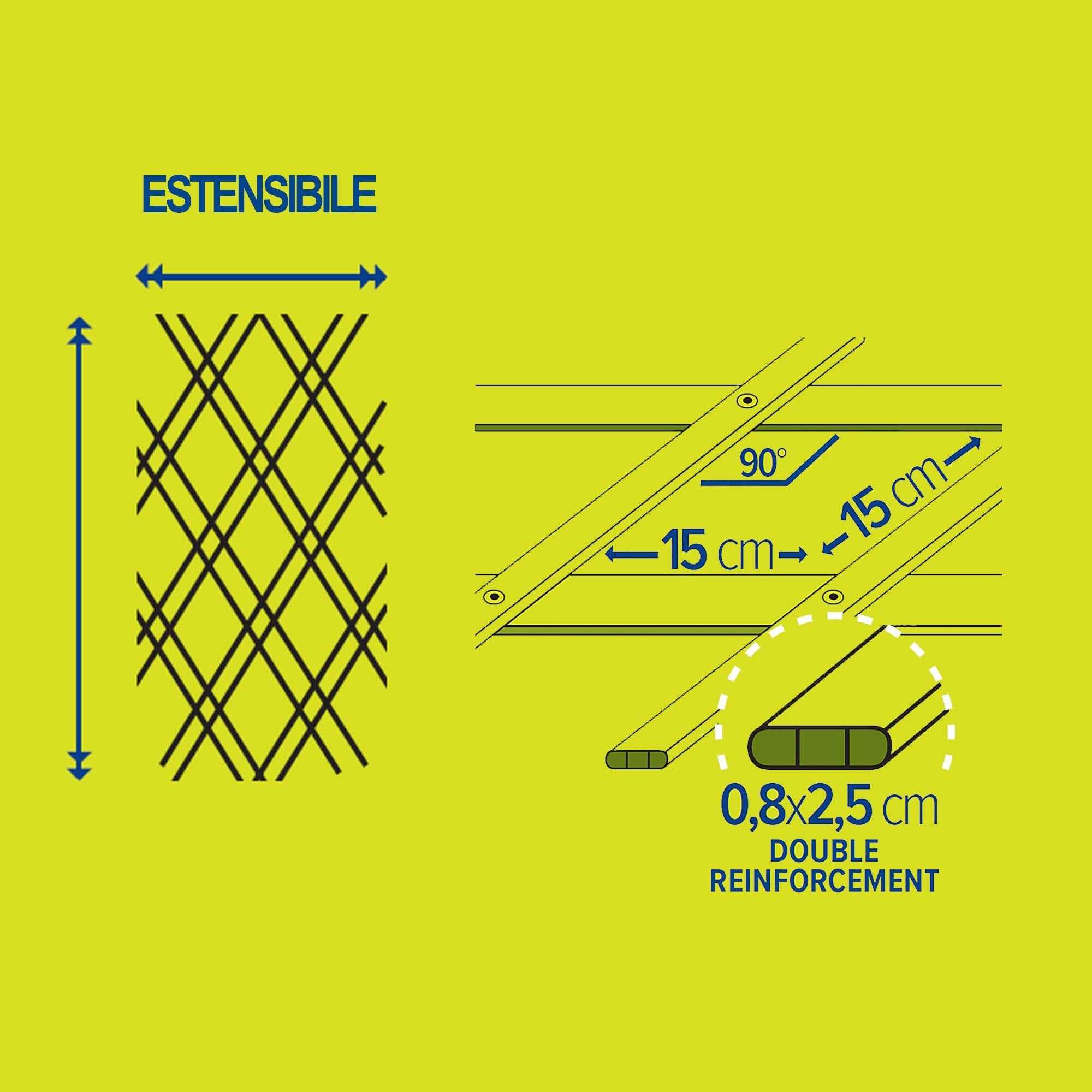 Trepls Extendable PVC Trellis 1,00x3 m Bianco