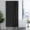 Furlinic Shower Curtain Mould Proof Resistantand Waterproof Washable Polyester Fabric Black Bath Curtains with Weight Tape 8 Hooks for Wetroom 47x78