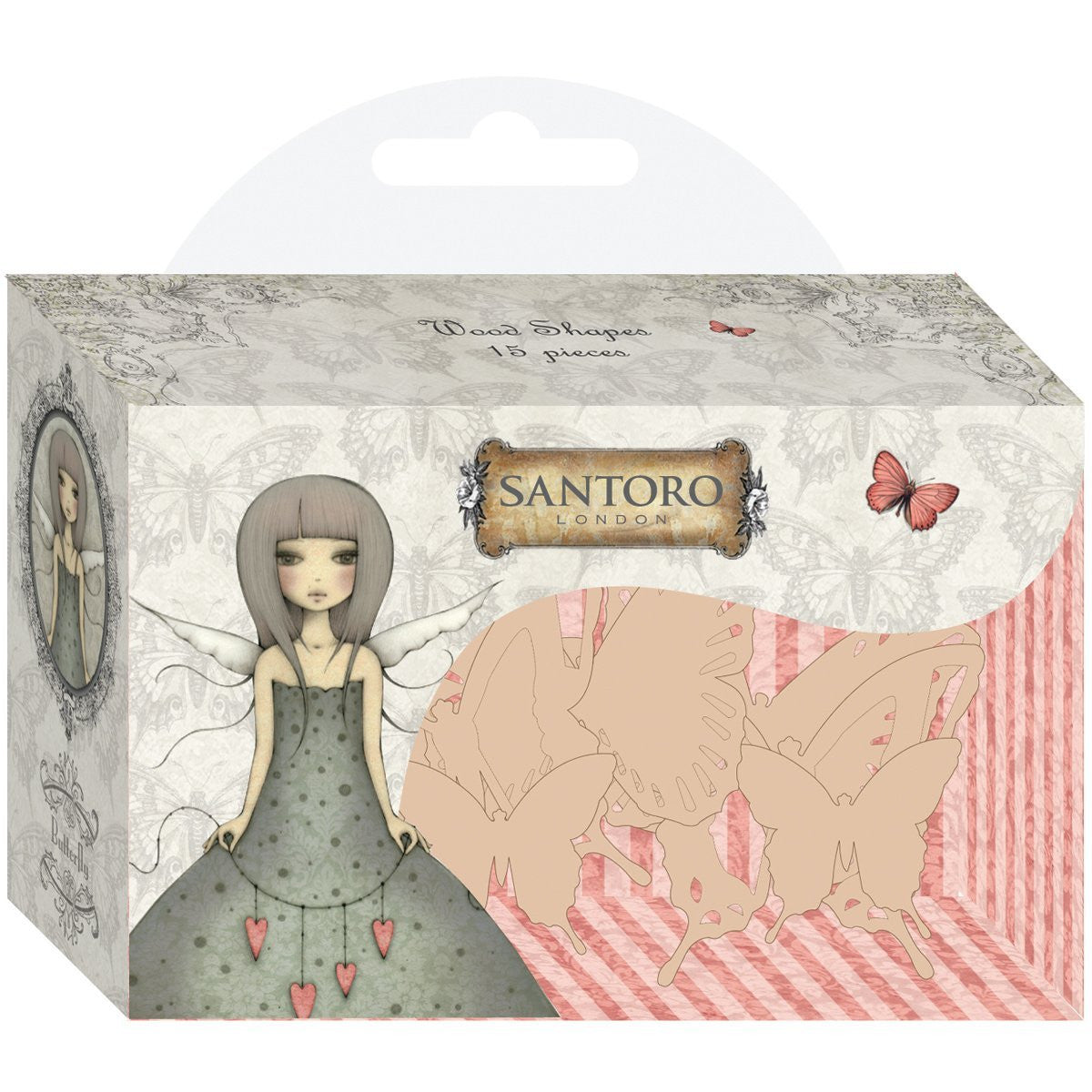 Santoro Mirabelle Wooden Butterfly Elements, Set of 18, Multi-Colour