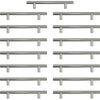 AwmnSrman Kitchen Cupboard Handles Silver 15 Pack 128 mm(5 inch) Hole Center, Brushed Finish Stainless Steel Installation of Holes