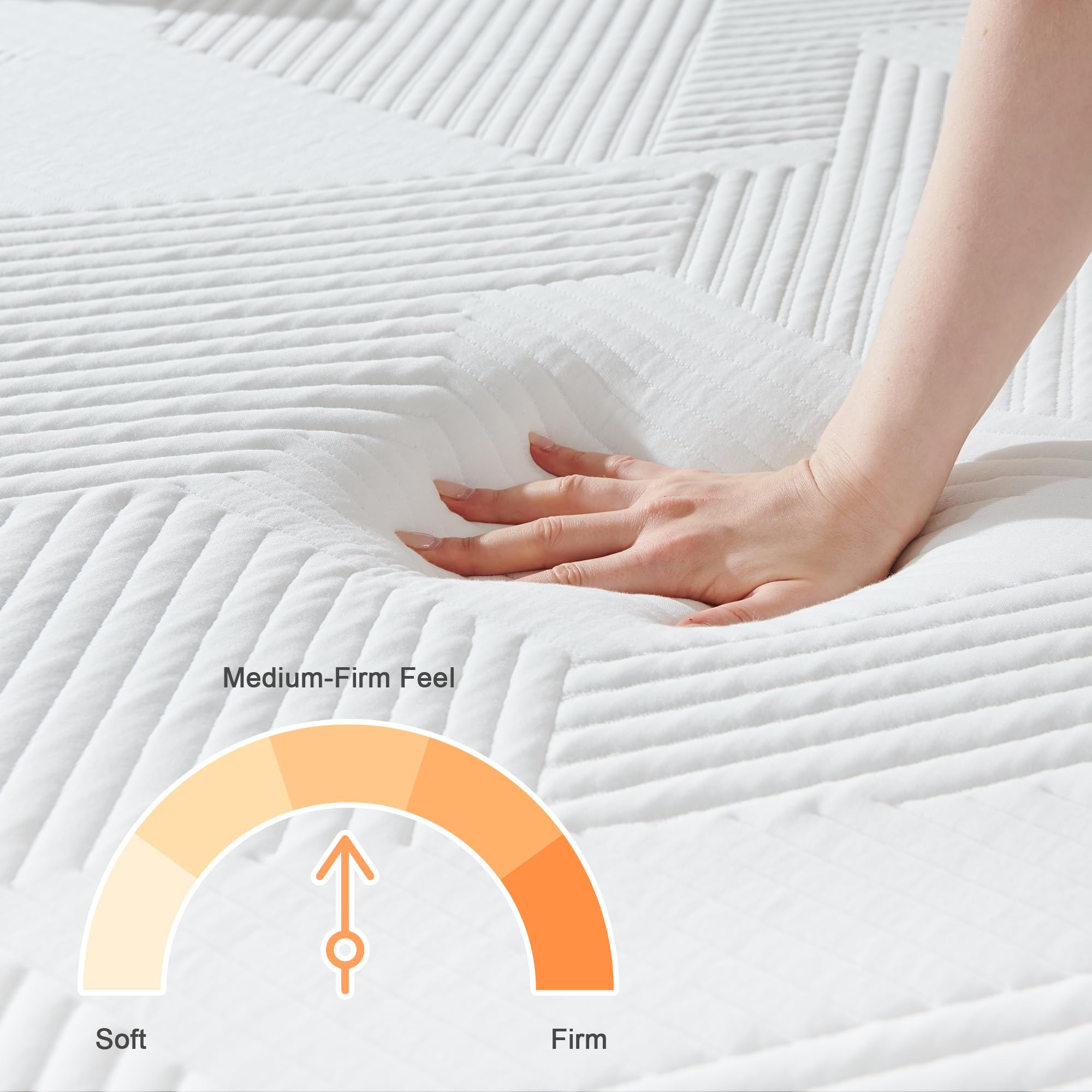 Sleremind Single Mattress, 15cm Thick, Medium Firm, Orange, Memory Foam, Breathable, Pressure Relief